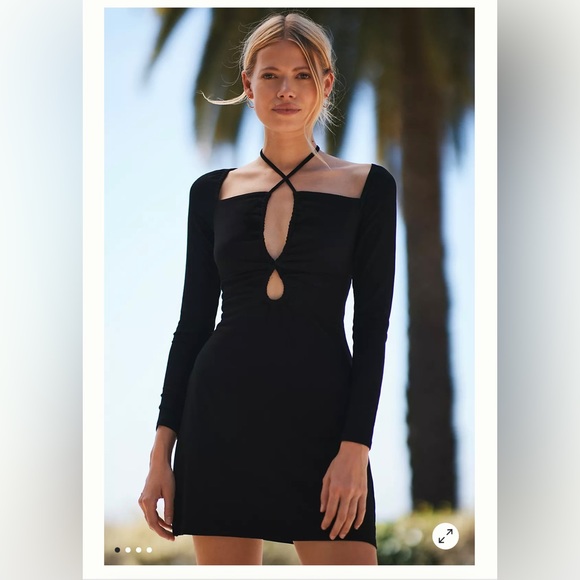 dolan Dresses & Skirts - NWT Anthropologie DOLAN Ruched-Front Keyhole Mini Dress. Black size M
